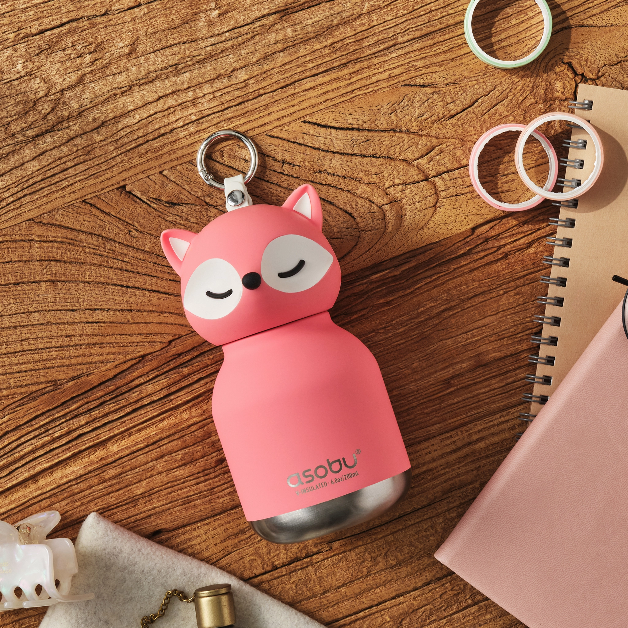 Asobu Mini Bestie flaska 200 ml - Rosa räv - 4