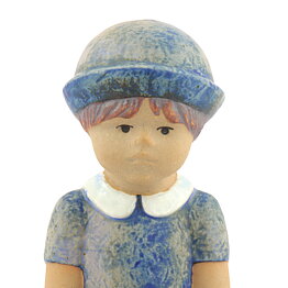 Lisa Larson (Sculptures 1977) Sitting Girl with Blue Dress 18 cm (3)
