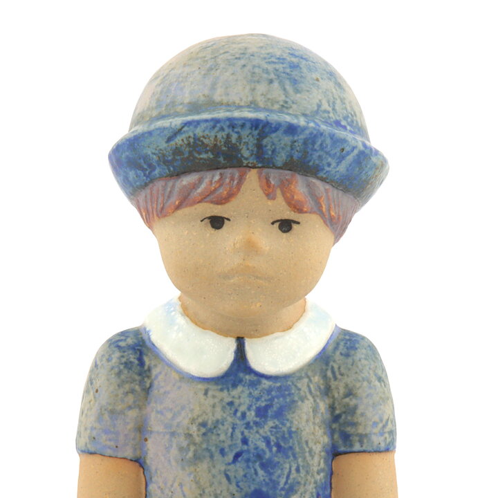 リサラーソン  入手困難！ 夏の少女 光沢のある青い服 Sommarkladd Skulpturerシリーズ 1977年  18cm (3)