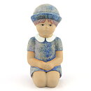 リサラーソン  入手困難！ 夏の少女 光沢のある青い服 Sommarkladd Skulpturerシリーズ 1977年  18cm (3)