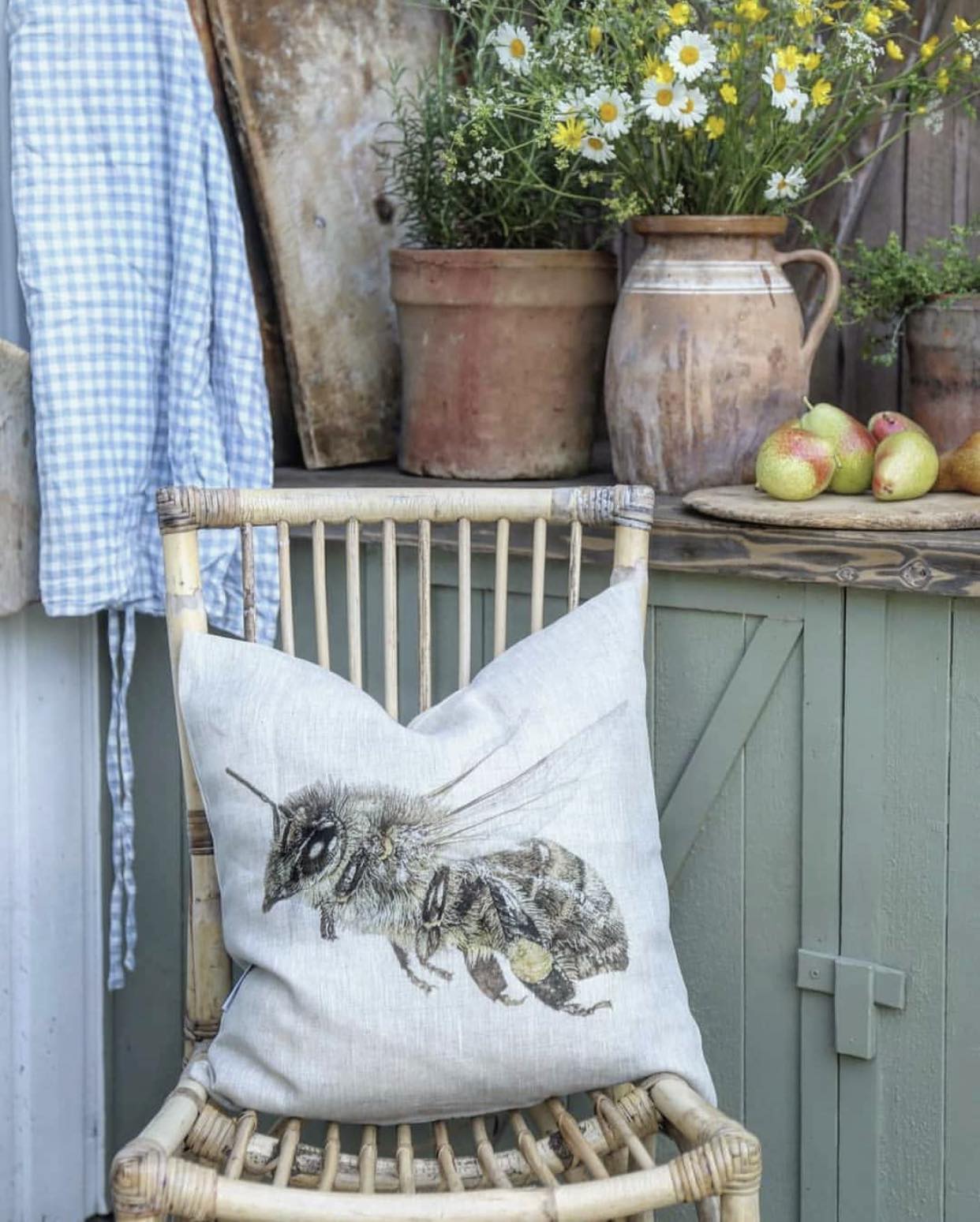 "SET" 3-PIECE CUSHIONS & ART PRINT WOODLAND STRAWBERRIES 50x70 - 14
