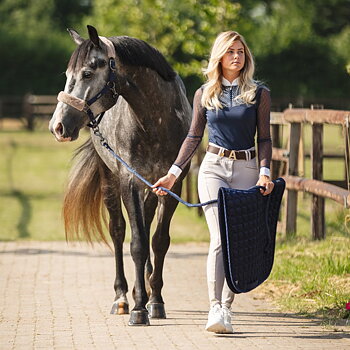 Dressage Saddle Pad ANKY Check Velvet Midnight Blue