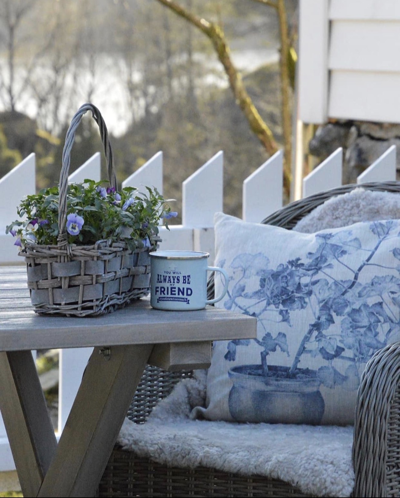 "SET" 2-PIECE CUSHIONS & ART PRINT BLUE GERANIUM 50x70 - 9