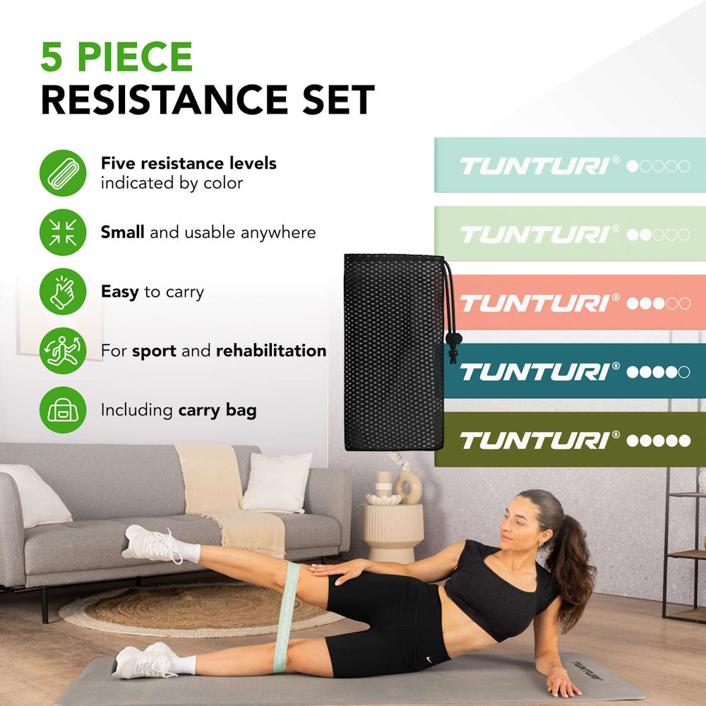 Tunturi Mini Resistance Band Set, 5pcs - 4