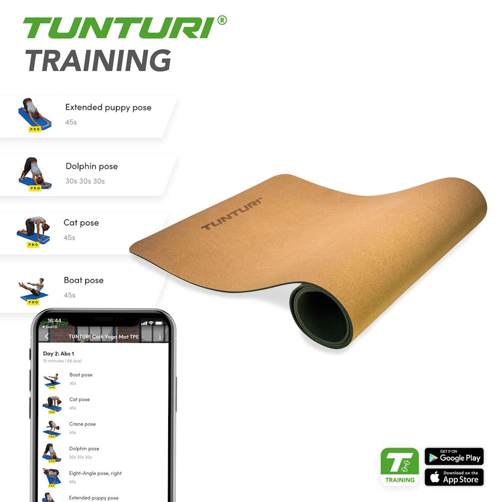 Tunturi Cork TPE Yoga Mat  - 9