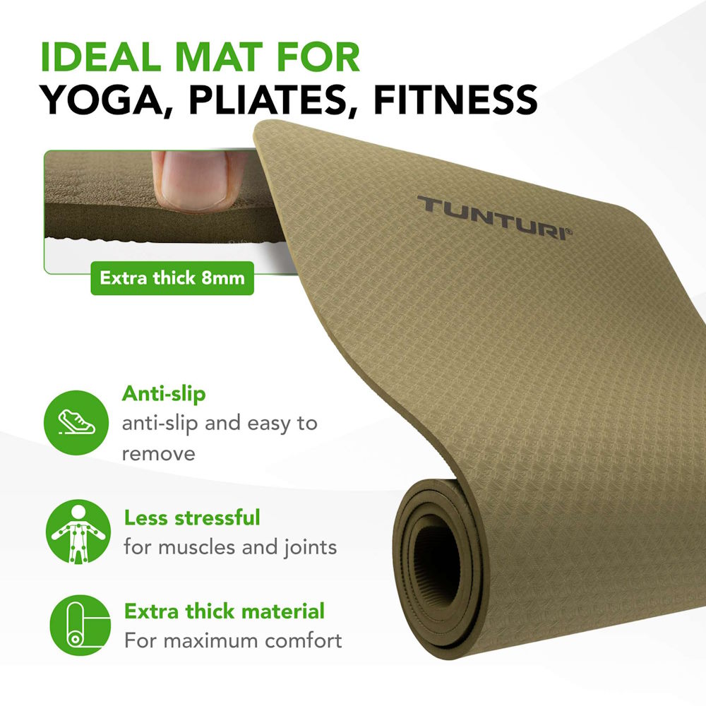 Yogamatta Tunturi 8mm, Army Green  - 2