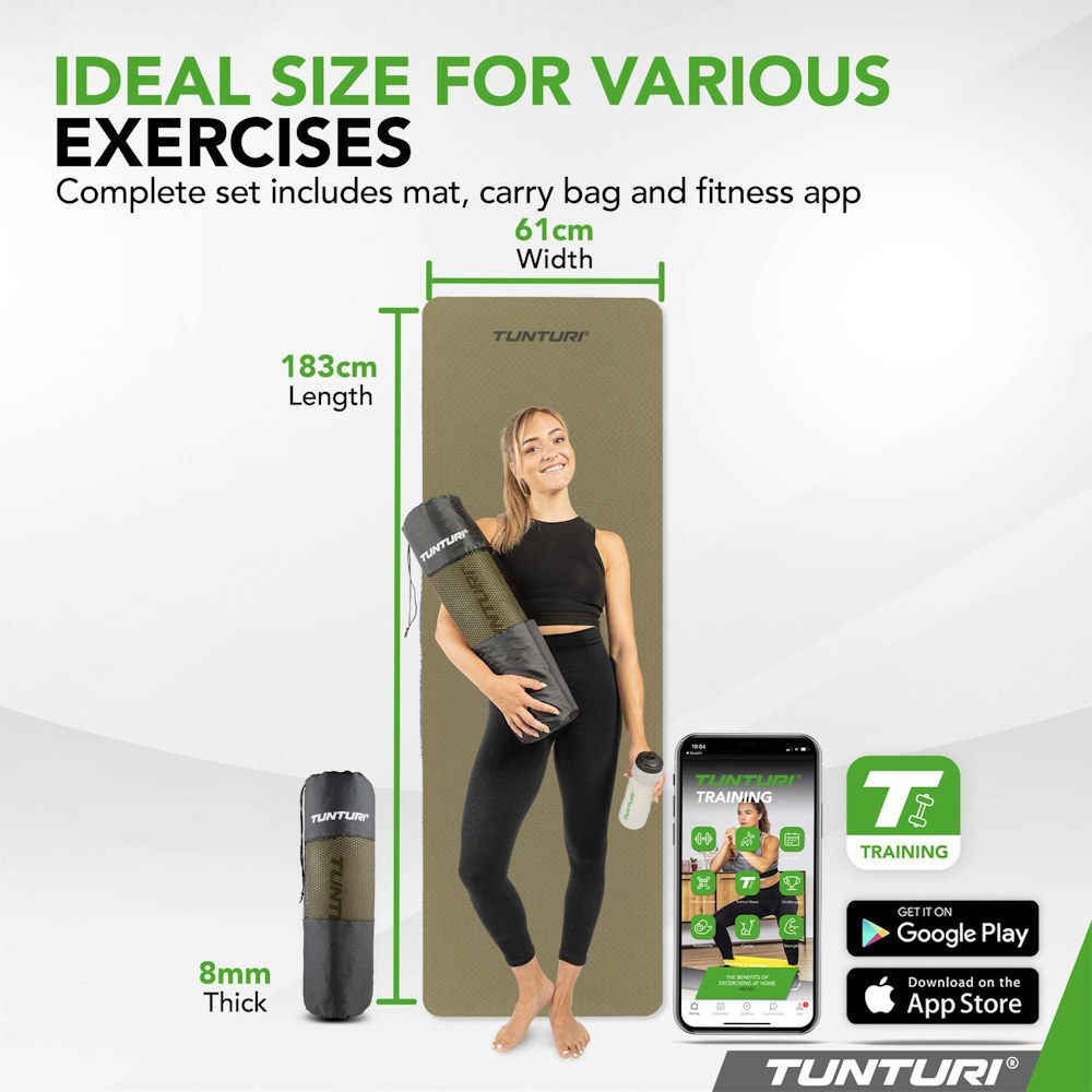 Yogamatta Tunturi 8mm, Army Green  - 4