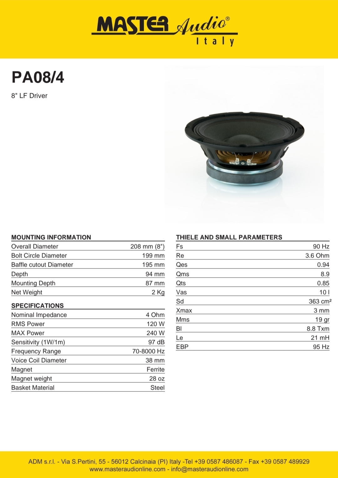 Master Audio PA08/4 - 2