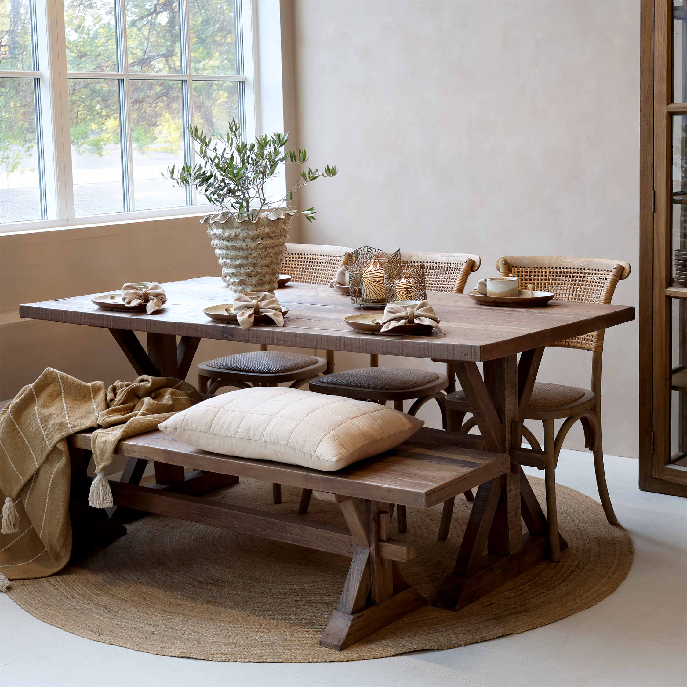 Grimaud Bänken - H45/L180/B38 cm - Natur