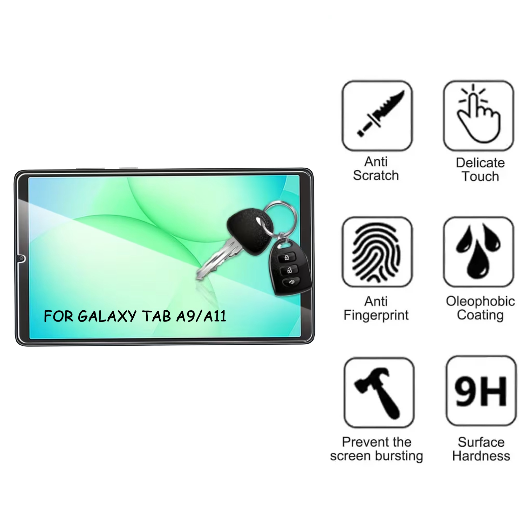 1SWEDEN Samsung Galaxy Tab A11 skärmskydd härdat glas 9H - 3