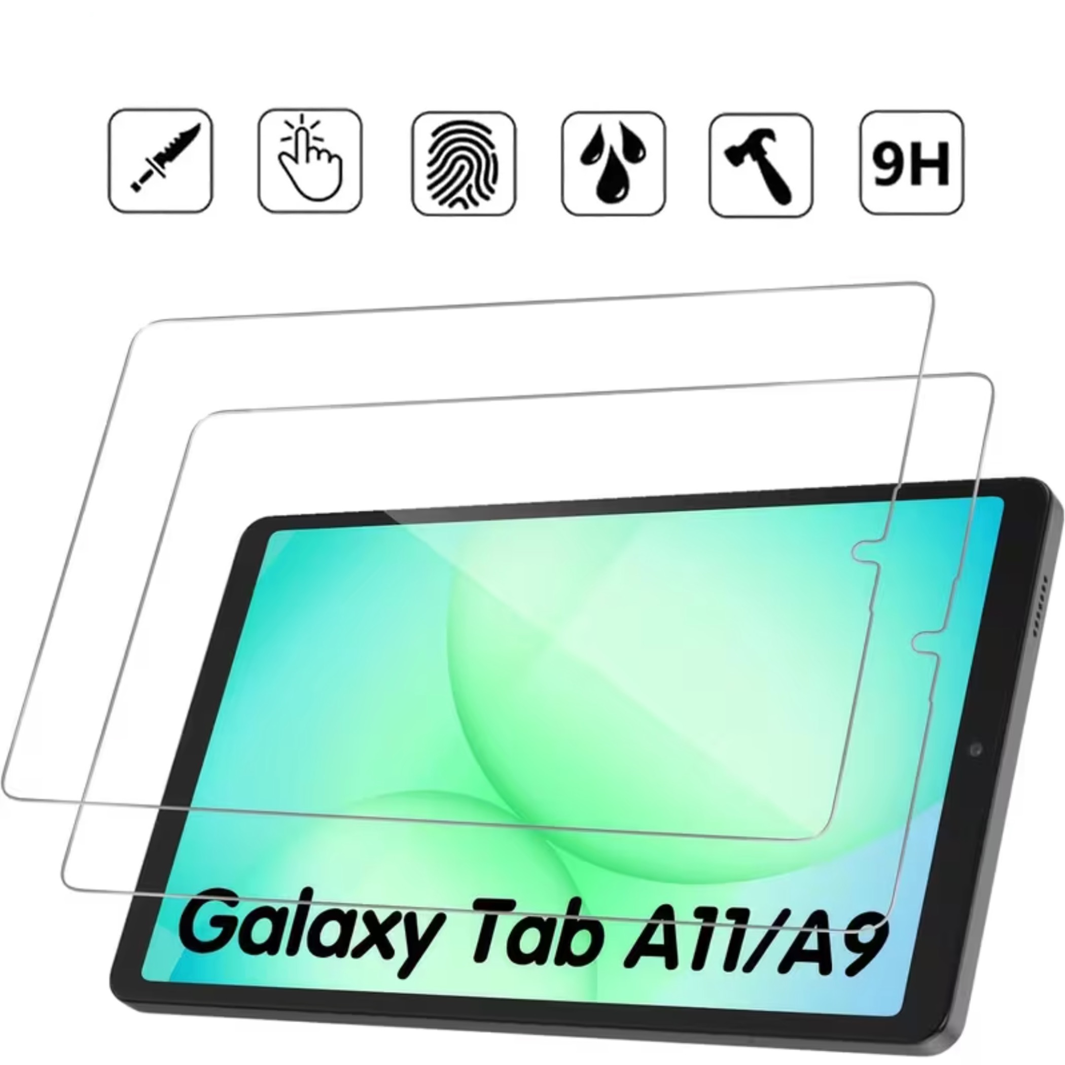 2-PACK 1SWEDEN Samsung Galaxy Tab A11 skärmskydd härdat glas 9H