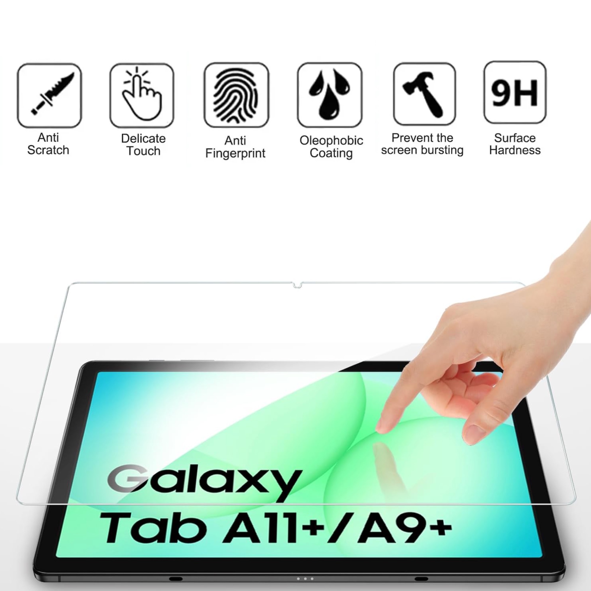 1SWEDEN Samsung Galaxy Tab A11+ skärmskydd härdat glas 9H - 3