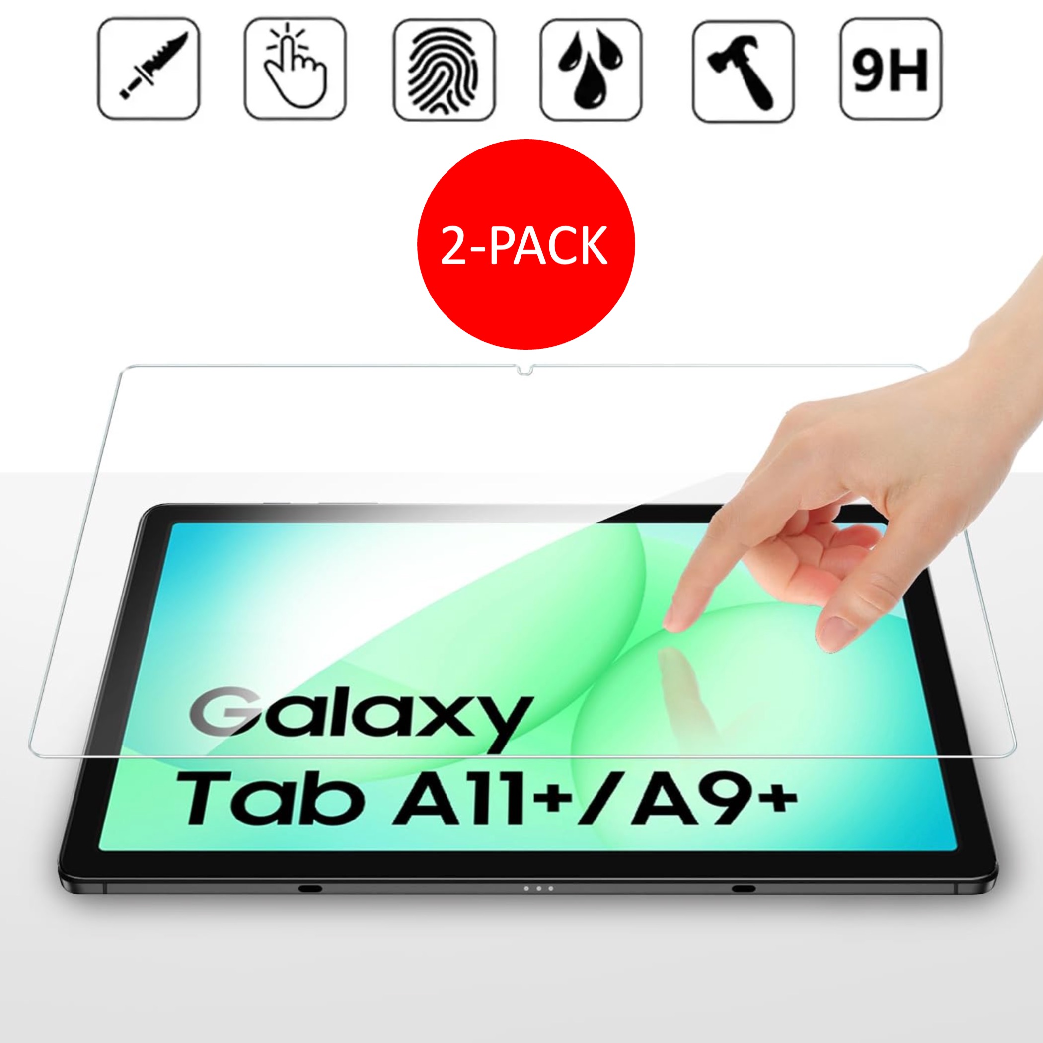 2ST 1SWEDEN Samsung Galaxy Tab A11+ skärmskydd härdat glas 9H