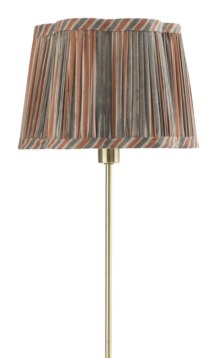 Chamois Lampshade Scallop Jaipur Stripe Rusty Red/Grey - 2