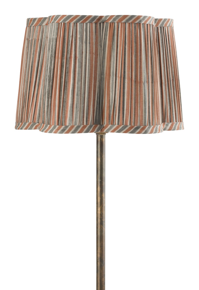 Chamois Lampshade Scallop Jaipur Stripe Rusty Red/Grey