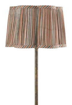 Chamois Lampshade Scallop Jaipur Stripe Rusty Red/Grey