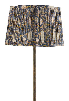 Chamois Lampshade Scallop Tangier Pomegranate Navy Blue/Ochre