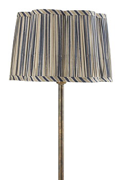 Chamois Lampshade Scallop Jaipur Stripe Beige/Blue