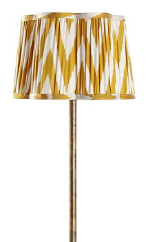 Chamois Lampshade Silk Scallop Ikat Yellow 30cm