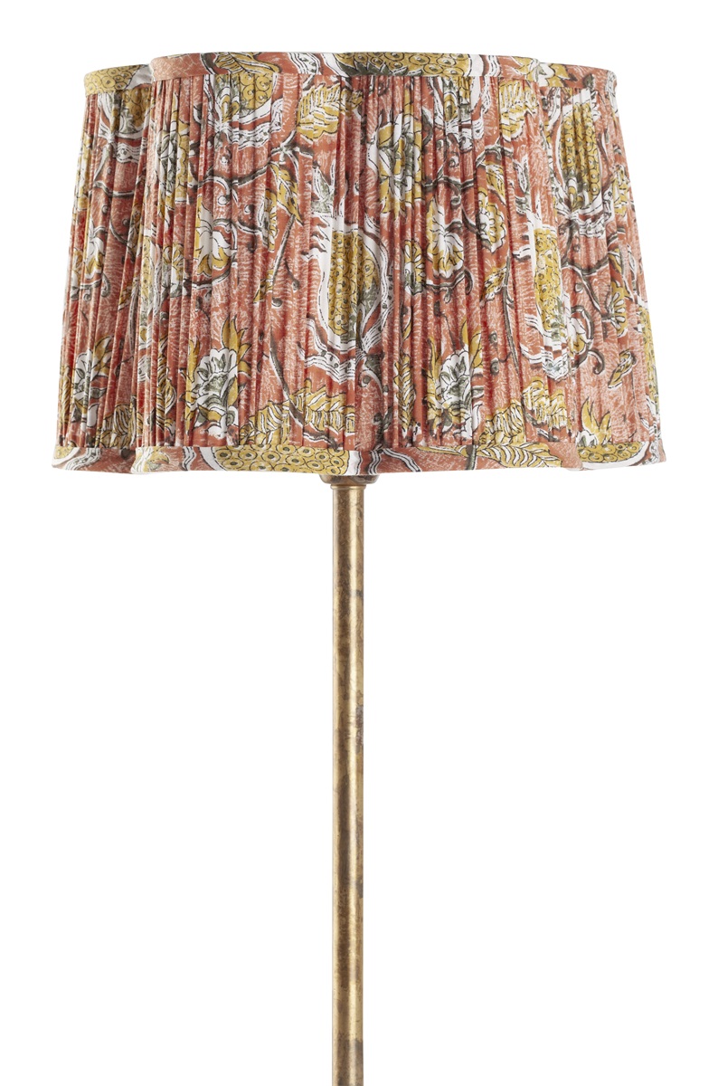 Chamois Lampshade Scallop Pomegranate Orange