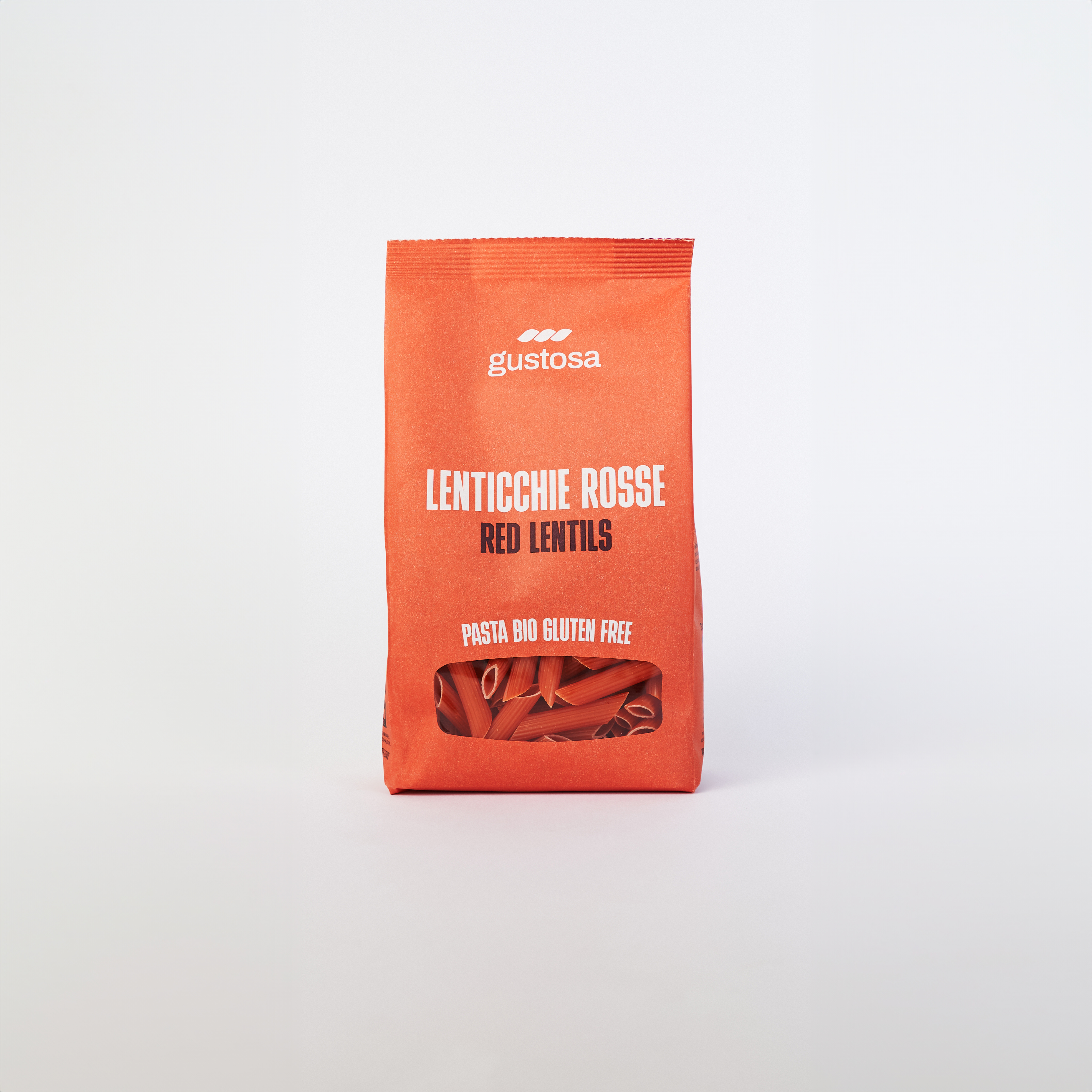 Pasta Gustosa, glutenfri pasta 100% Röda linser - 340g