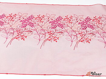 Black Cherry colored non-stretch tulle lace with beautiful flowers in beautiful flowers - 24 cm