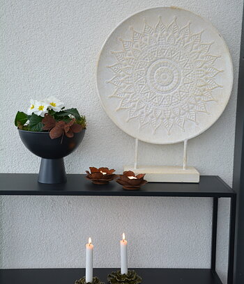 Dekoration cirkel creme / vit 59 cm