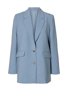 SLWRITA LS RELAXED BLAZER MEL NOOS Dusty Blue MELANGE