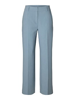 SLWRITA MW WIDE PANT MEL NOOS Dusty Blue MELANGE
