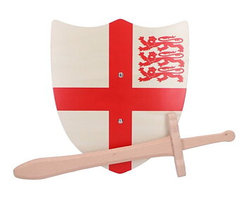 Sköld och svärd i trä - Templar Set