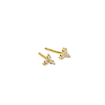 Syster P Celestia triple stone studs guld