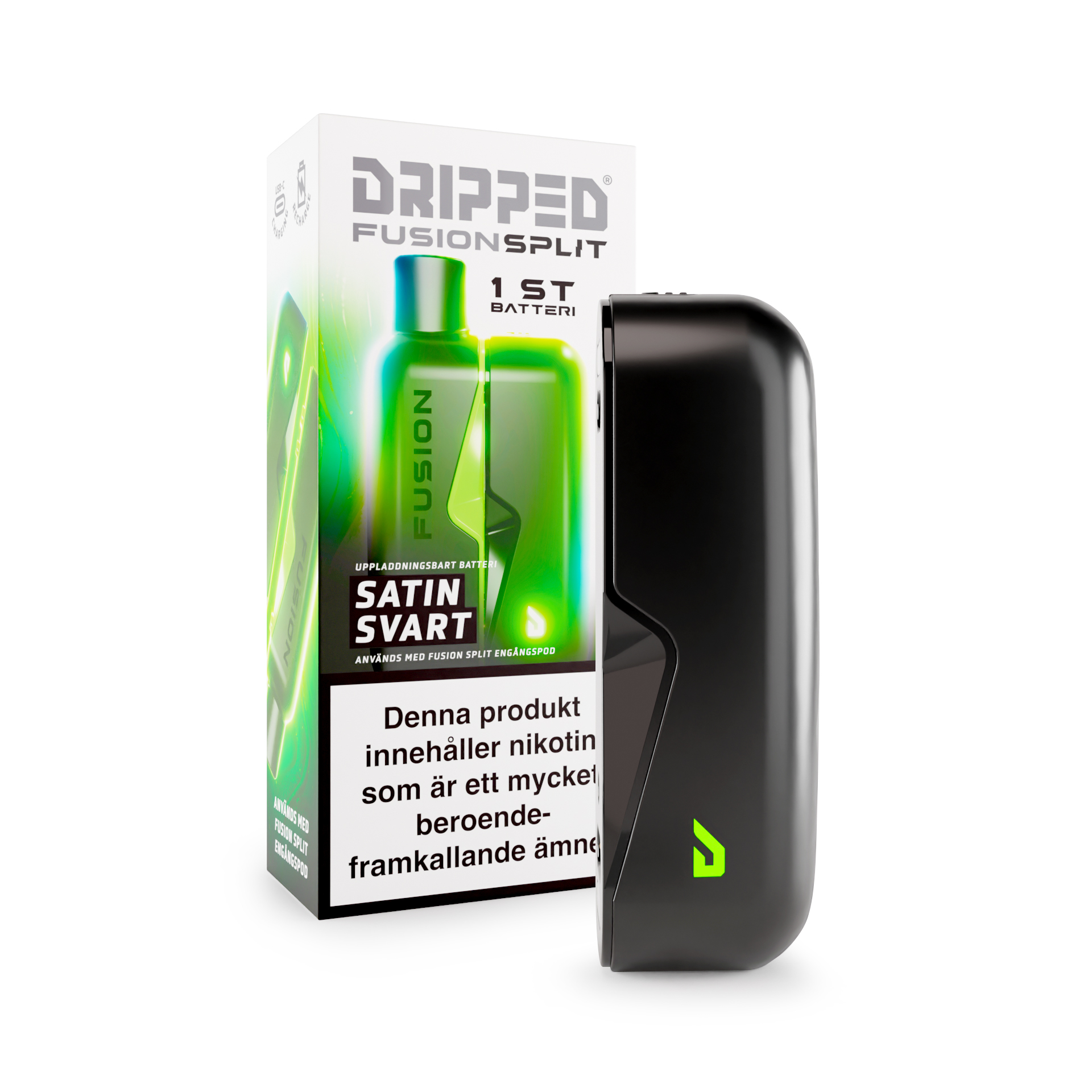 Dripped Fusion Split Batteri - Satin Black