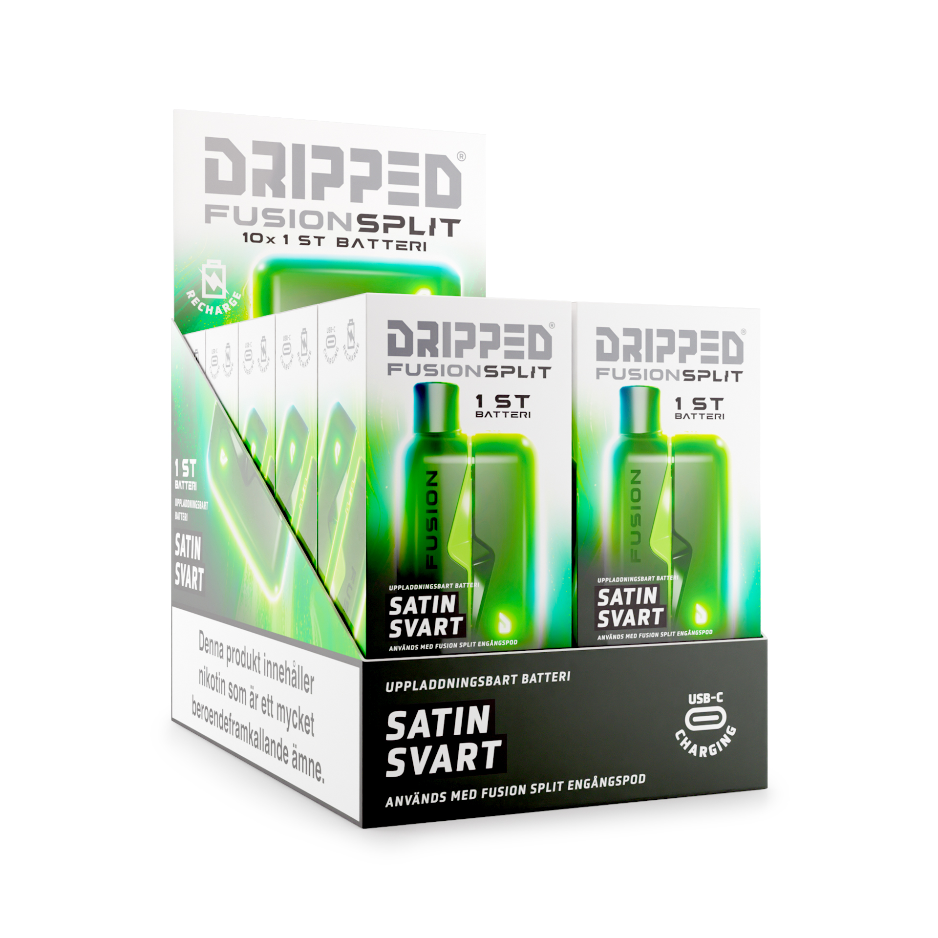Dripped Fusion Split Batteri - Satin Black - 5