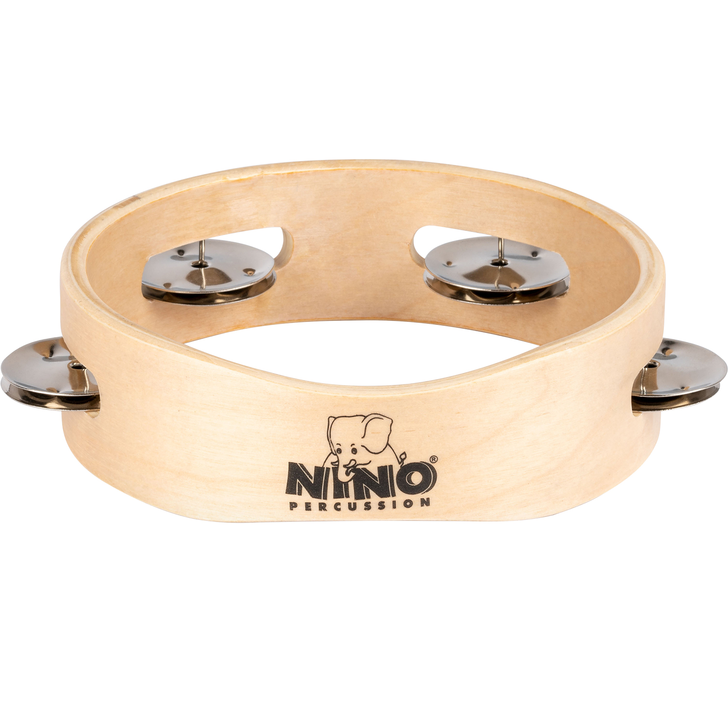 NINO Percussion Tamburin Wood 6", 1 row - 2