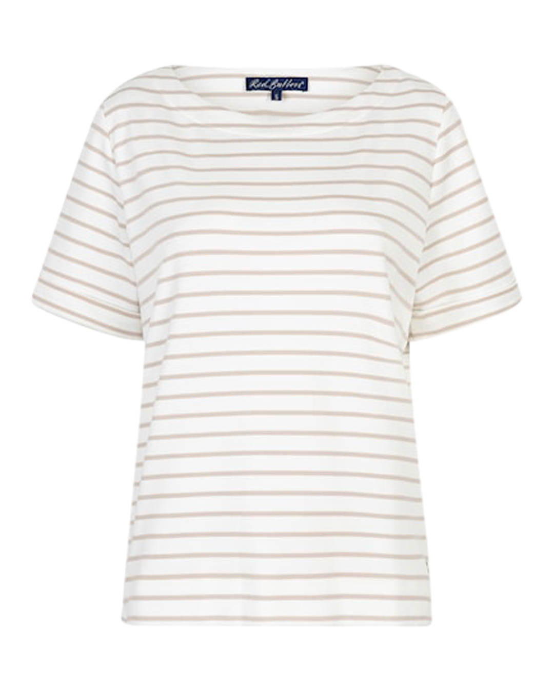 Topp Terry kort ärm beige/vit randig - 2