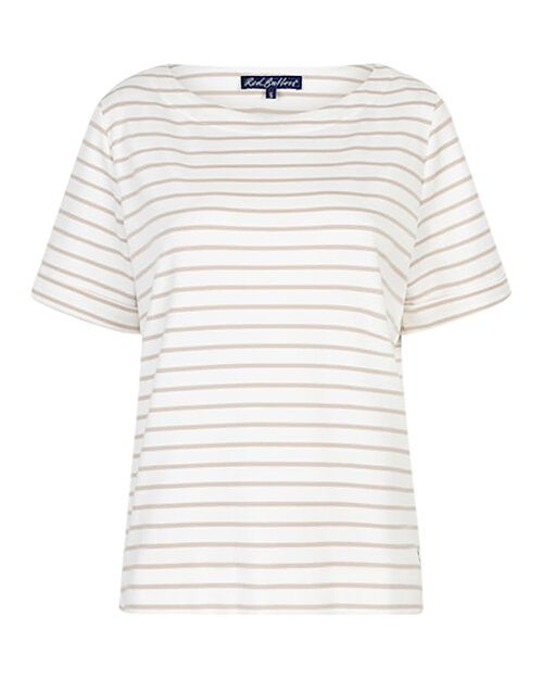 Topp Terry kort ärm beige/vit randig - 2