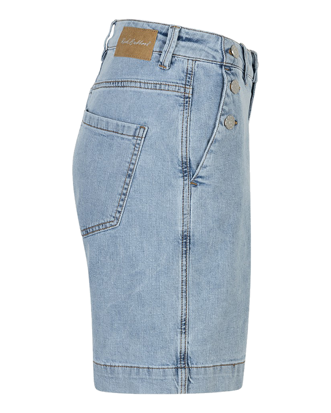 Jeansshorts Bibette knappar i sidan bleach-blå - 3