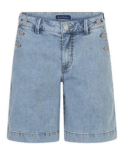 Jeansshorts Bibette knappar i sidan bleach-blå