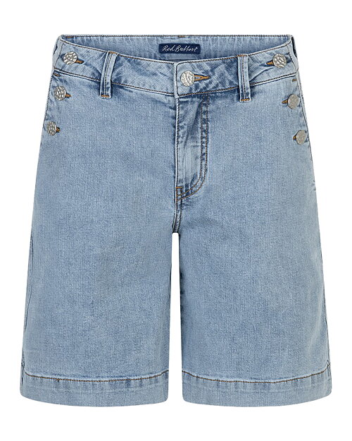 Jeansshorts Bibette knappar i sidan bleach-blå