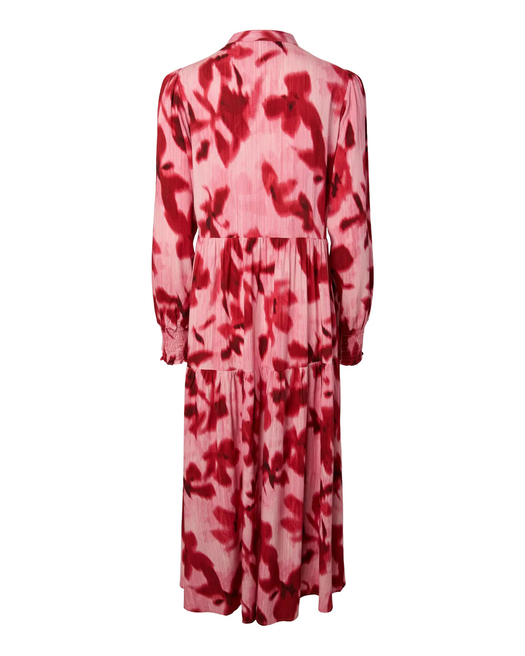 Skjortklänning Asina lång mönstrad rosa/röd - 2