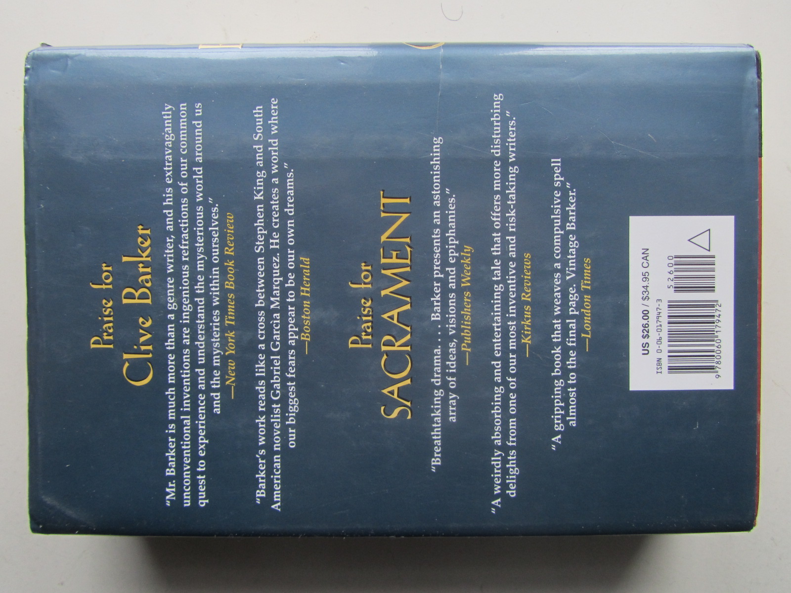 Clive Barker Galilee (1998, Hardcover) Signed By Author - 2