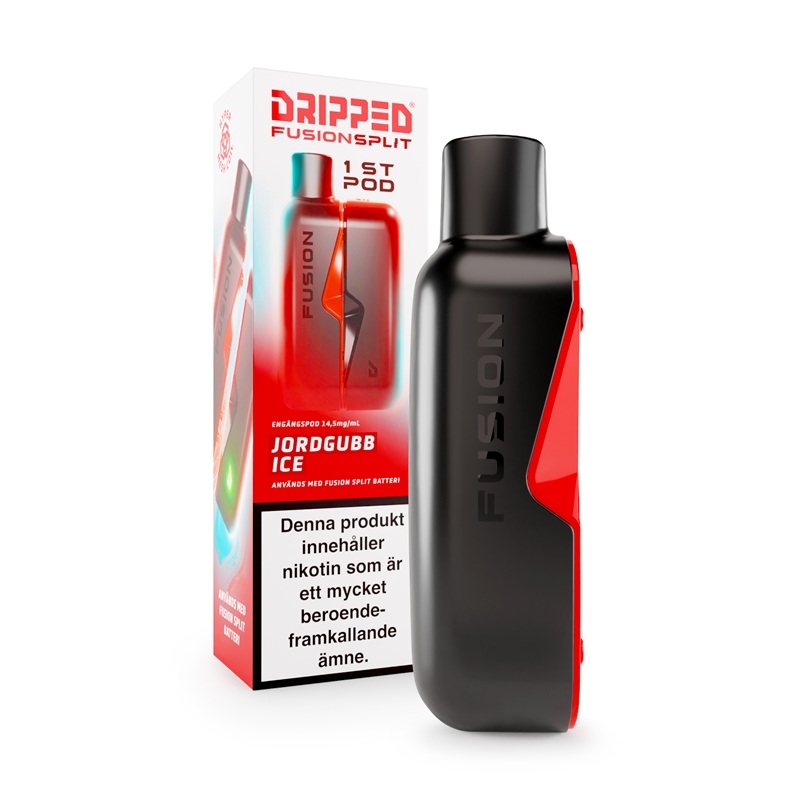 Dripped Fusion Split Pod - Jordgubb Ice 14,5 mg