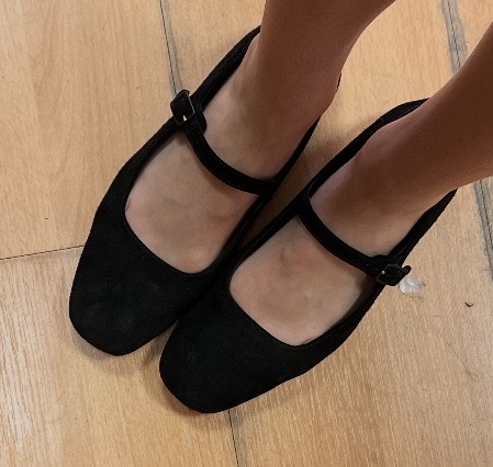Mary Jane  ballerina från Angulus i nubuck-svart