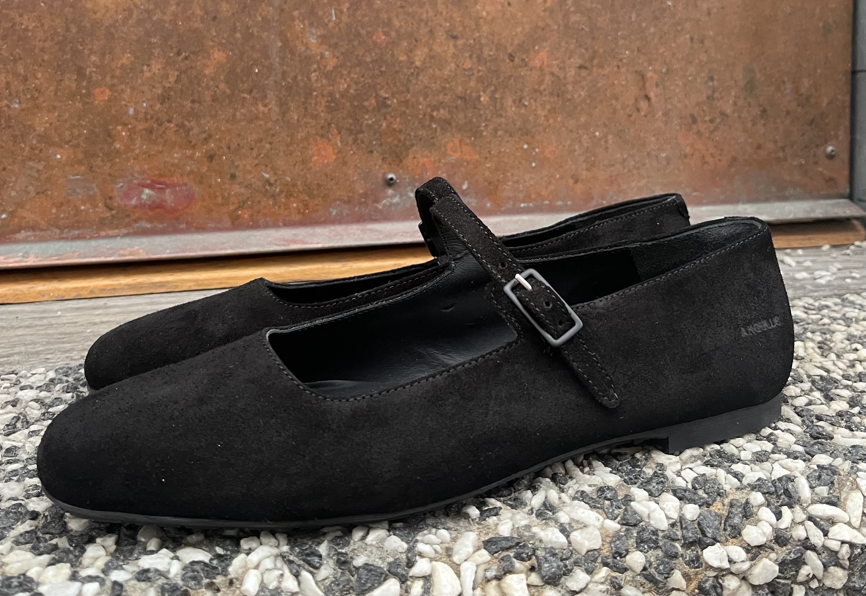 Mary Jane  ballerina från Angulus i nubuck-svart - 4