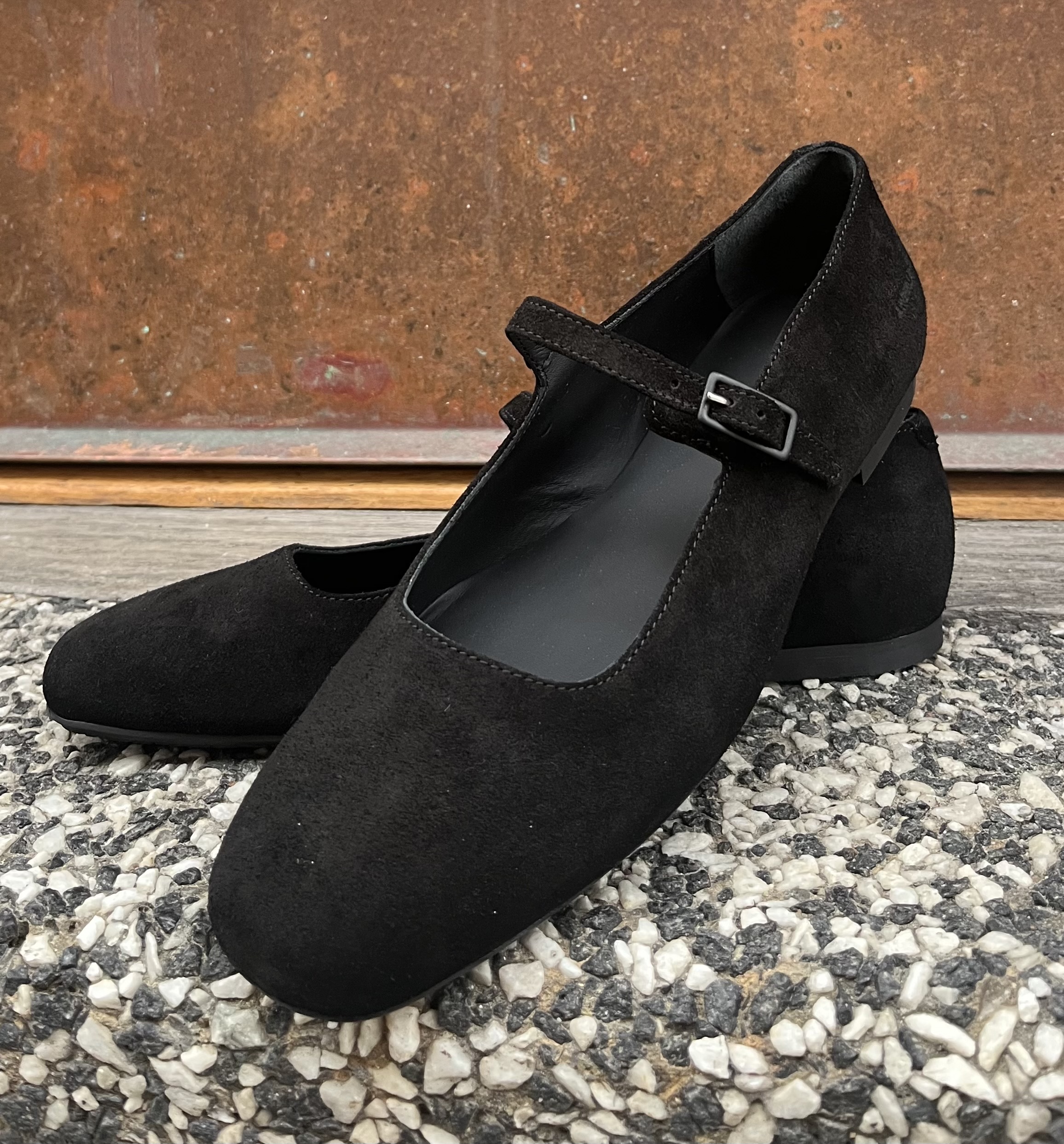 Mary Jane  ballerina från Angulus i nubuck-svart - 3