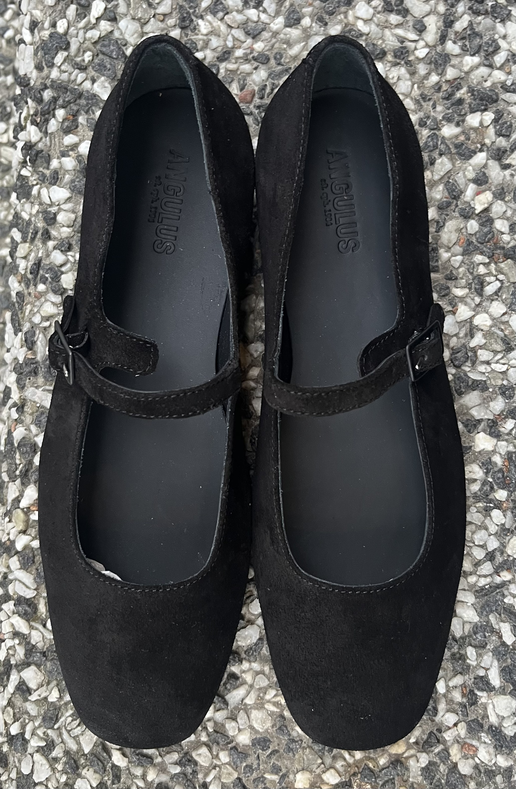 Mary Jane  ballerina från Angulus i nubuck-svart - 6