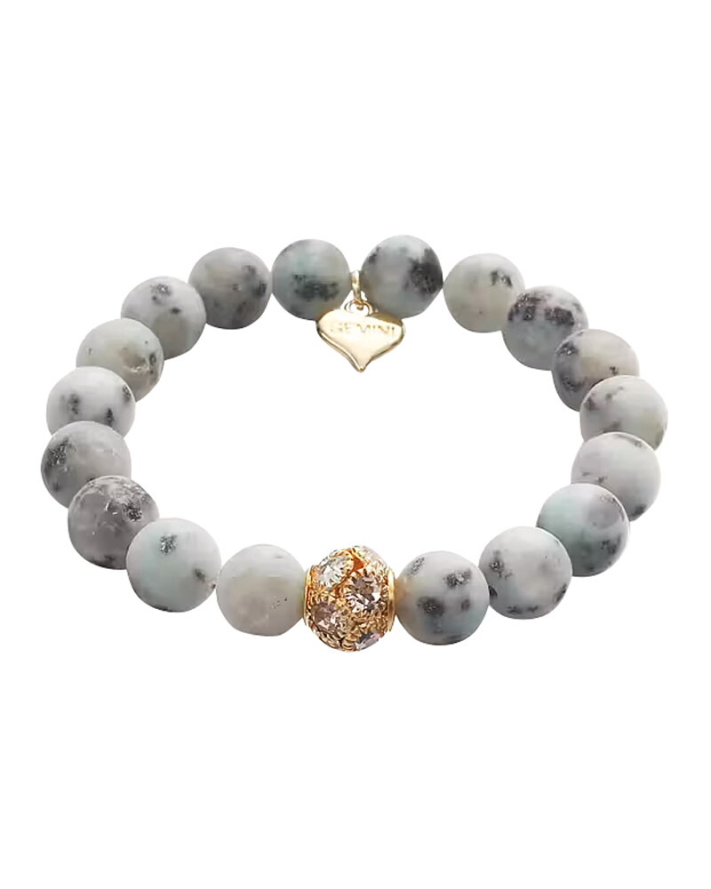Armband ljusgrön med strasspärla