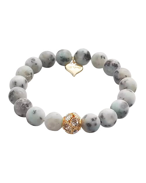 Armband ljusgrön med strasspärla