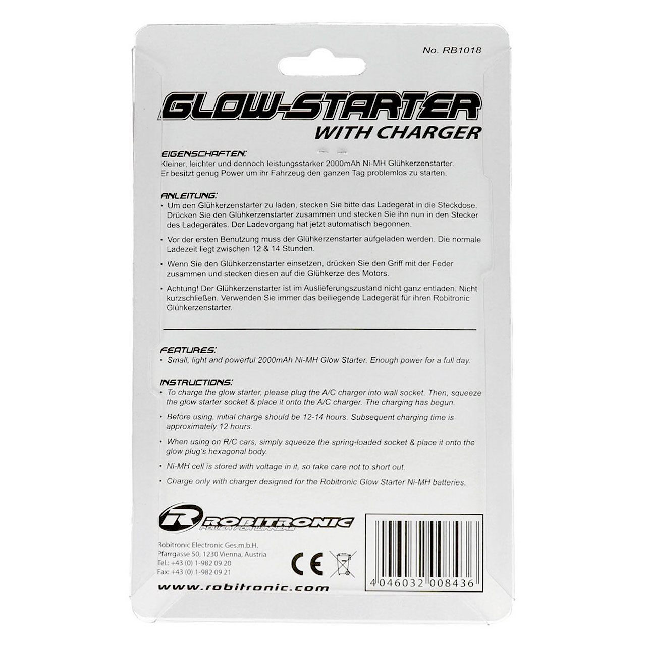 Robitronic Glow Starter 2000mAh with Charger - 3