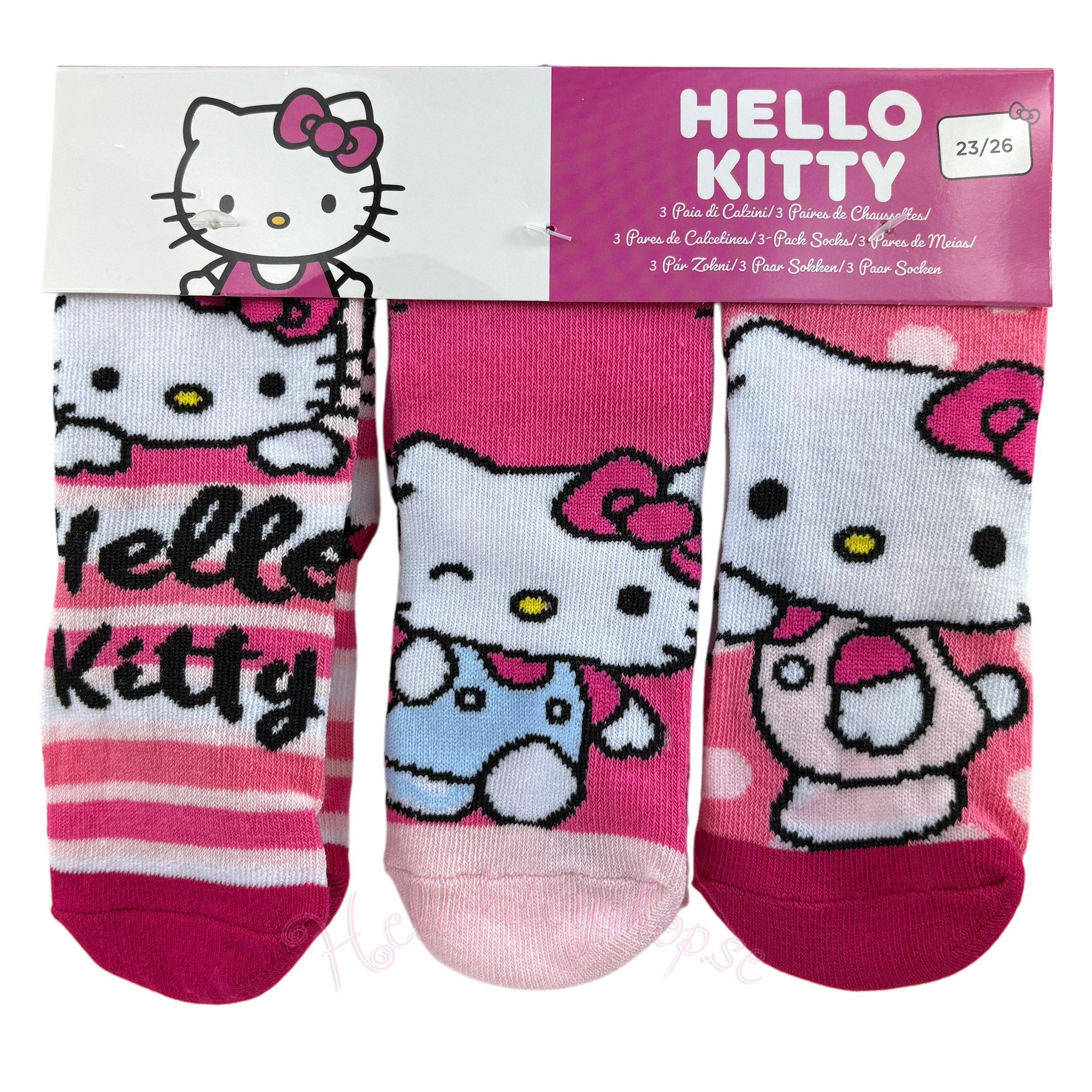 Hello Kitty 3-Pack Barnstrumpor - 23/26, 27/30, 31/34